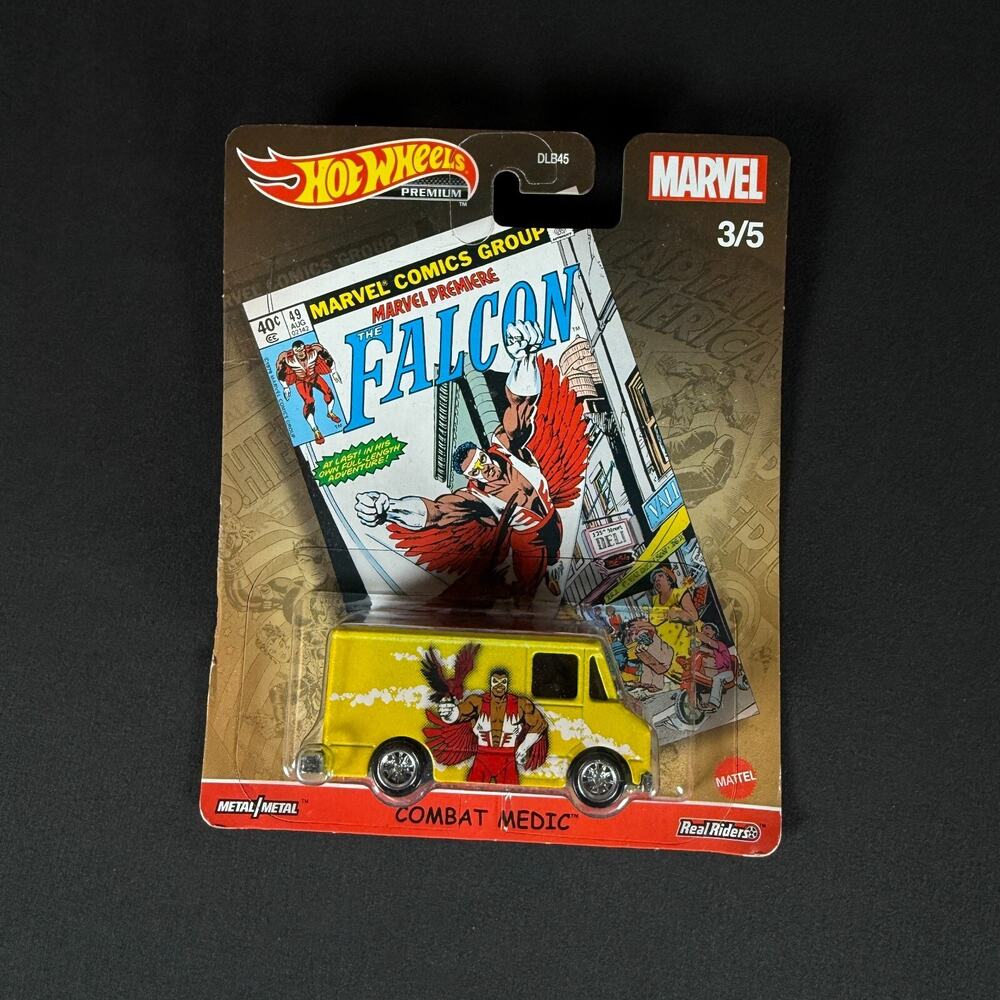 Hot Wheels Premium Real Riders: MARVEL FALCON COMBAT MEDIC 3/5
